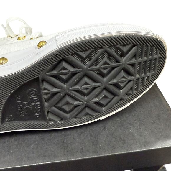 New Converse White All - Star High Tops Size 7.5 CTAS LIFT HI - Picture 3 of 4